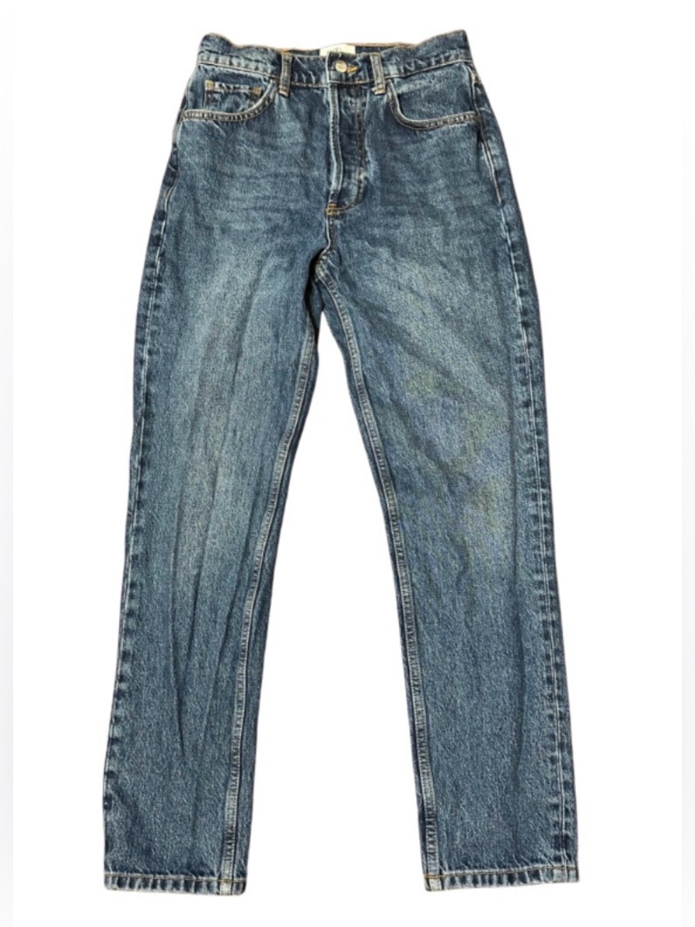 ⁠Anine Bing Sonya Jeans Size 26 High Rise Slim Straight Button Fly Rigid Denim